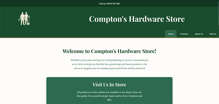 Small Business Website screenshot